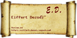 Eiffert Dezső névjegykártya