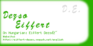dezso eiffert business card